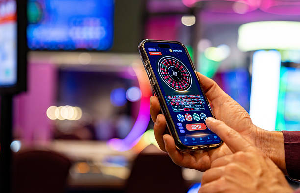 Mobile phone displaying live roulette table